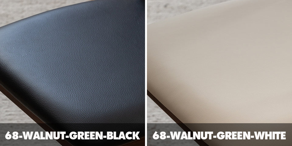 Japandi Walnut Wood Microfiber Leather Dining Chair GREEN Color Swatches