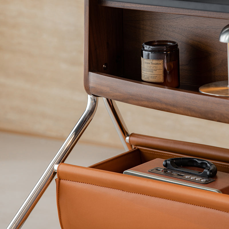 Japandi Walnut Wood TV Hanger SERENO Color Swatches