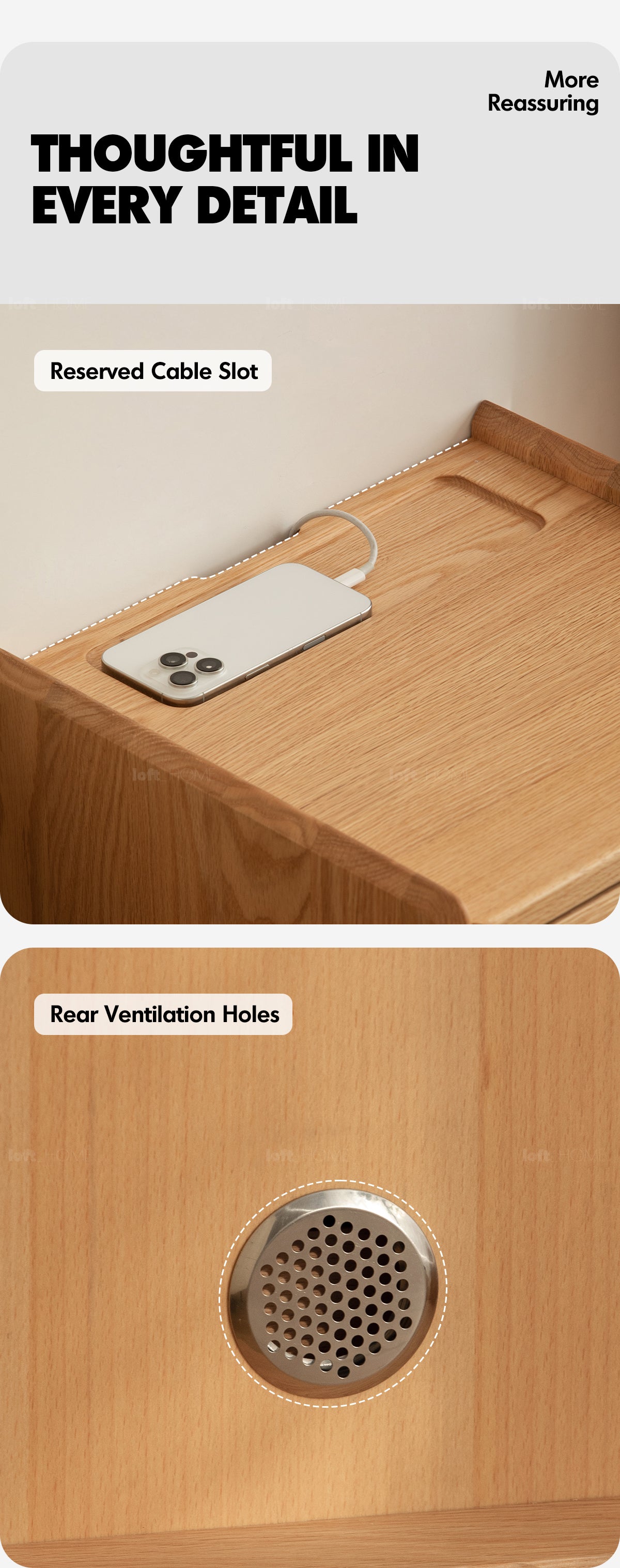 Scandinavian Oak Wood Side Table OXYGEN Good to Know - 3