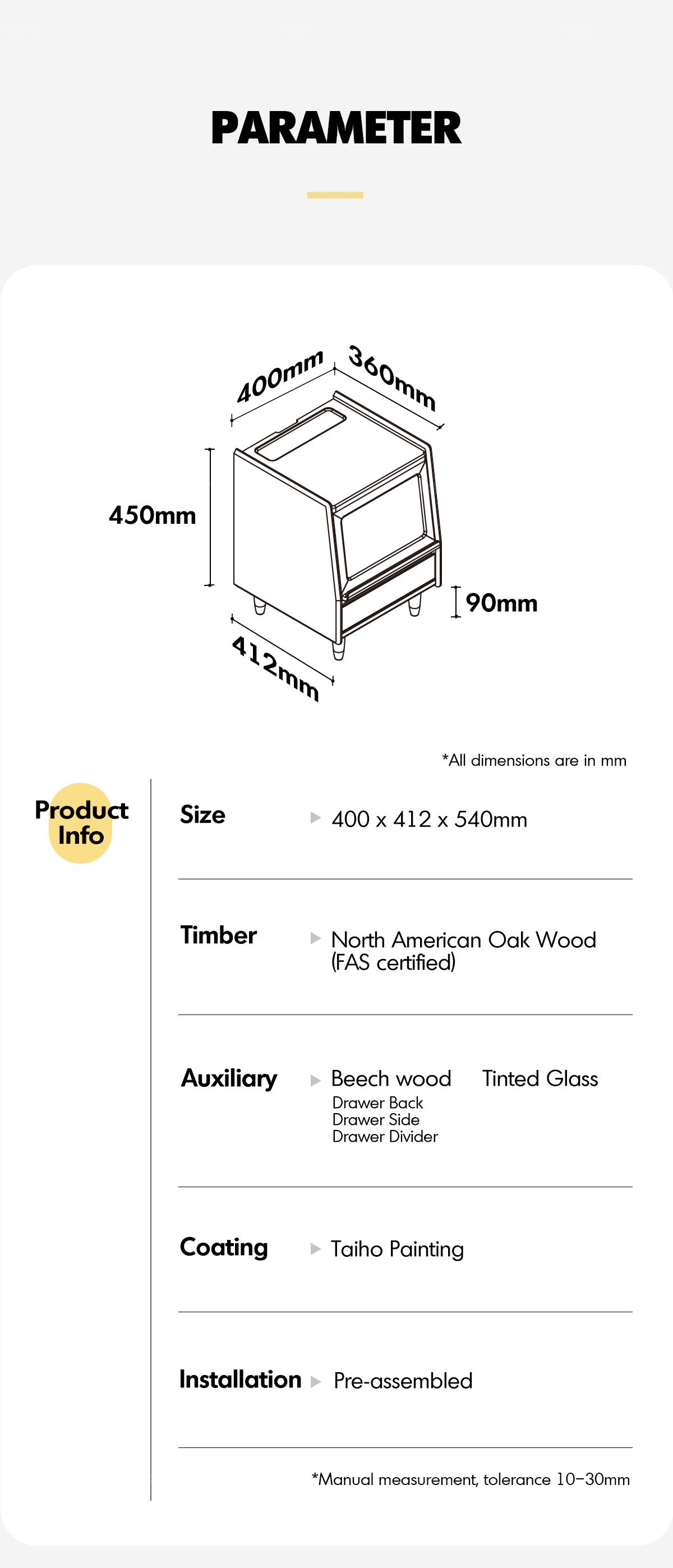 Scandinavian Oak Wood Side Table OXYGEN Good to Know - 6