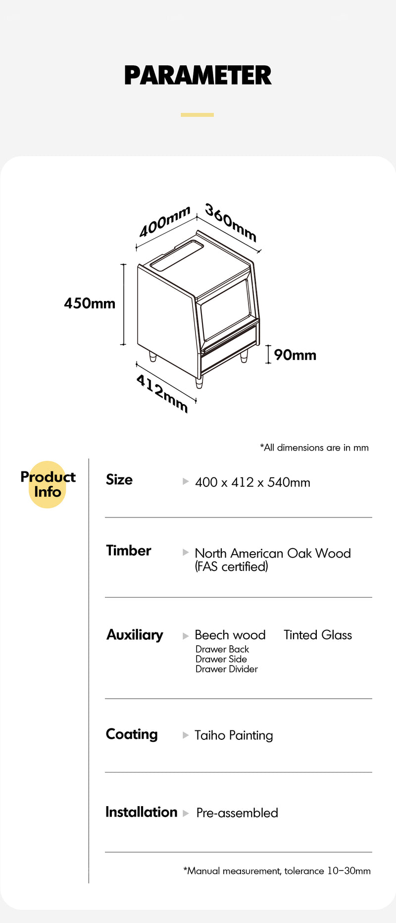 Scandinavian Oak Wood Side Table OXYGEN Good to Know - 6