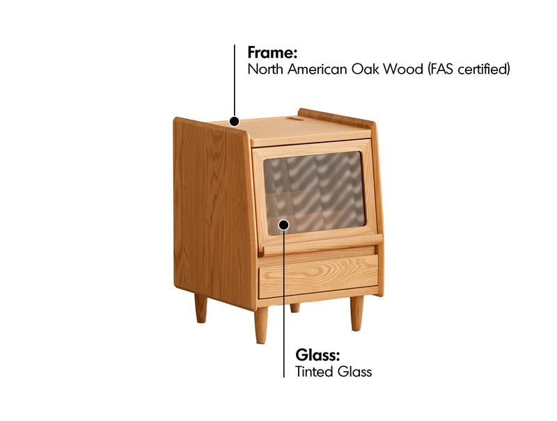 Scandinavian Oak Wood Side Table OXYGEN Material Details Chart
