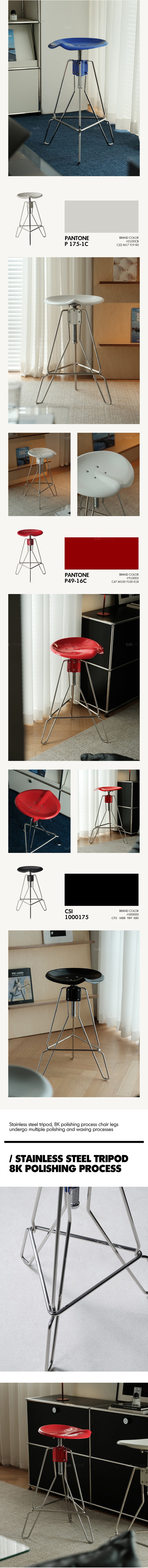 Bauhaus Steel Height Adjustable Bar Chair SPOOL Good to Know - 3