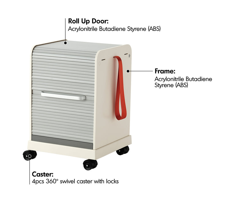 Bauhaus Plastic Wheeled Side Table FOLLOW ME Material Details Chart