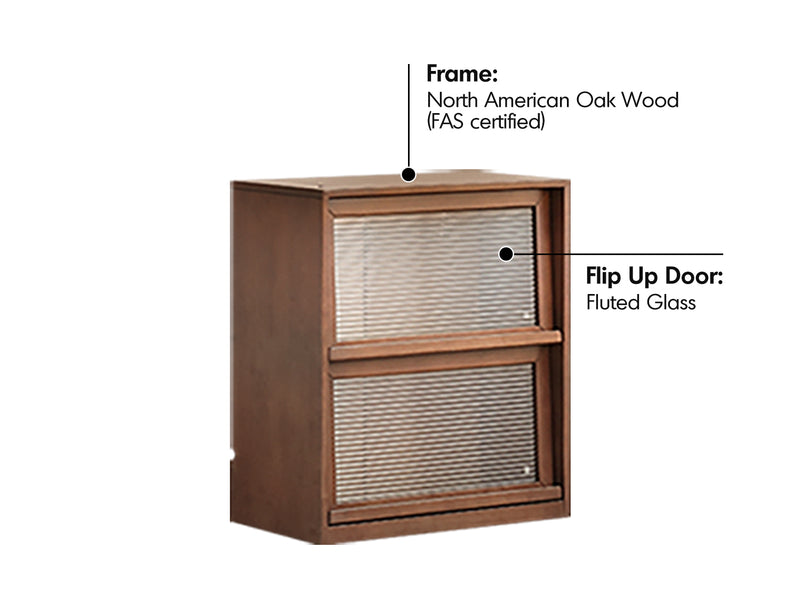 Japandi Oak Wood Modular Bookshelf BLOG Material Details Chart