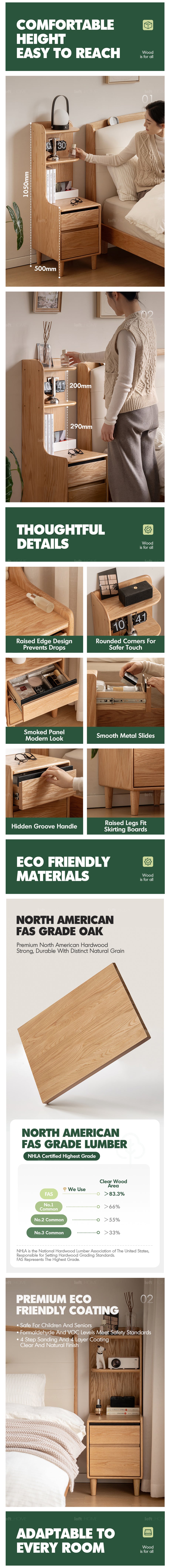 Scandinavian Oak Wood Side Table Shelf LUMA Good to Know - 2
