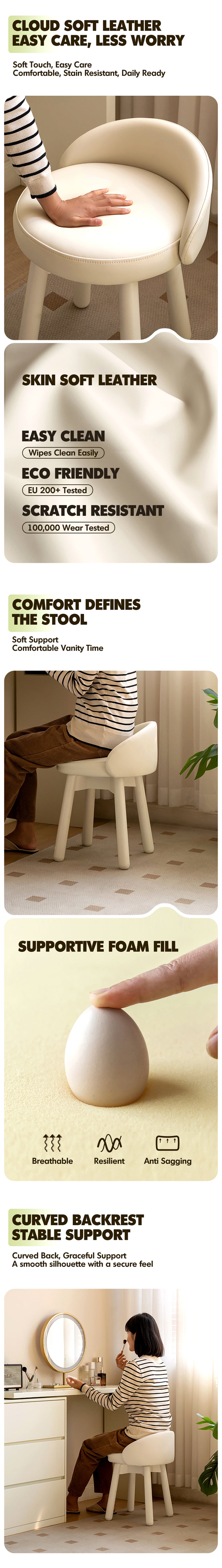 Modern Microfiber Fiber Leather Dressing Chair PEA Good to Know - 2