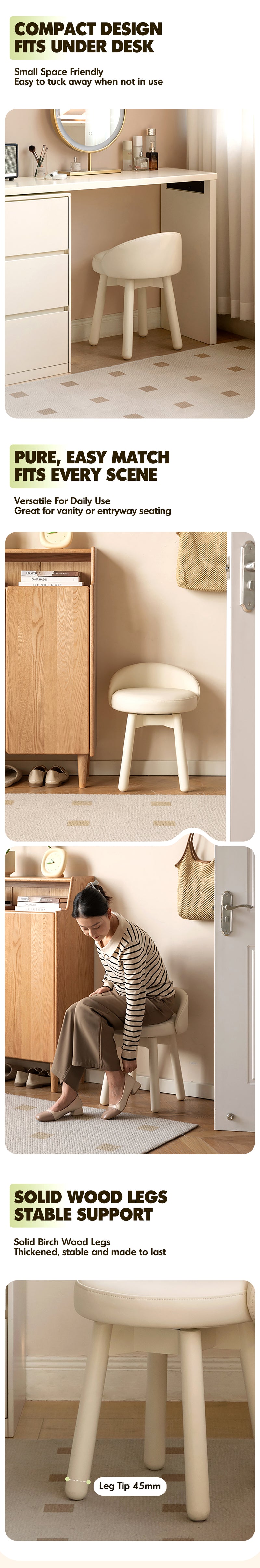 Modern Microfiber Fiber Leather Dressing Chair PEA Good to Know - 3