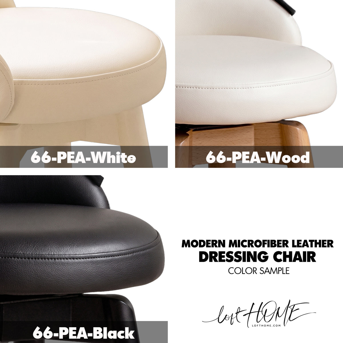 Modern Microfiber Fiber Leather Dressing Chair PEA Color Swatches