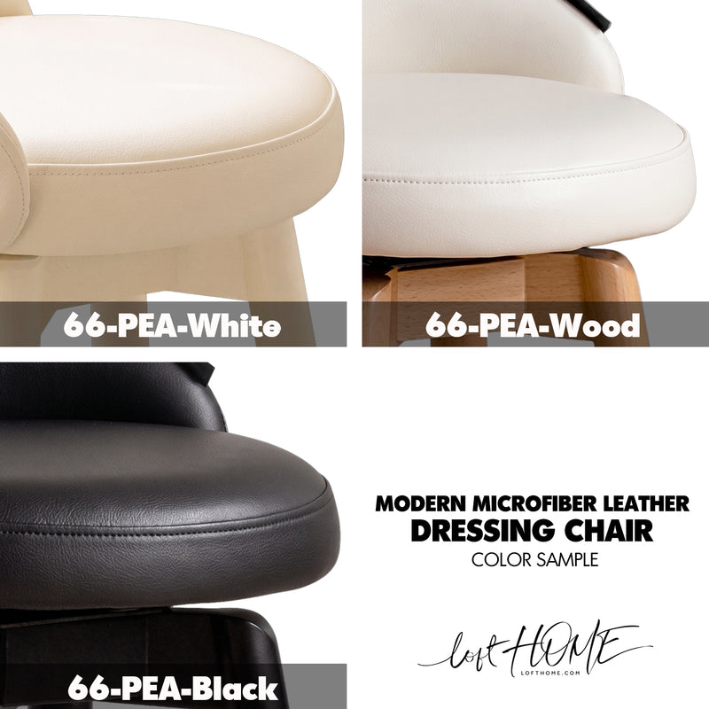 Modern Microfiber Fiber Leather Dressing Chair PEA Color Swatches