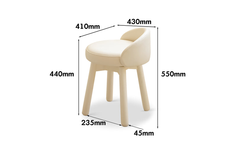 Modern Microfiber Fiber Leather Dressing Chair PEA Size Chart