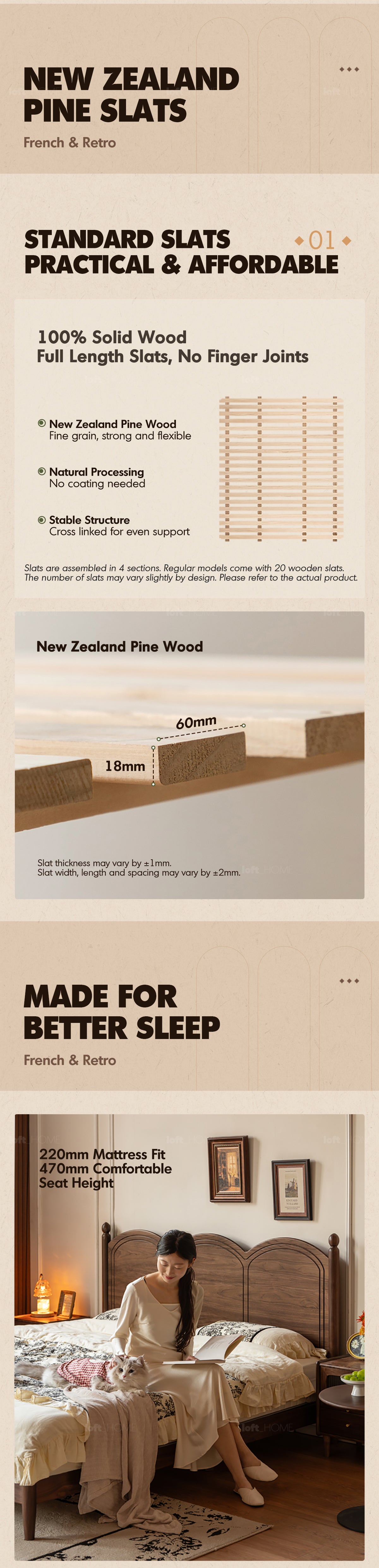 Vintage Walnut Wood Bed MIDSUMMER Good to Know - 4