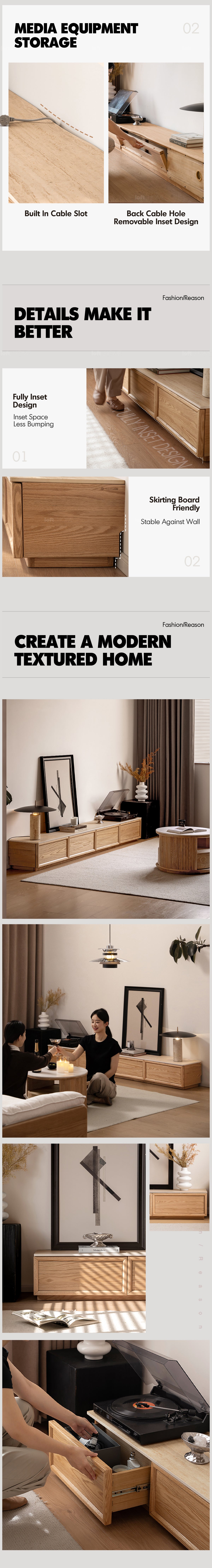 Scandinavian Oak Wood TV Console ROCKWELL Good to Know - 3