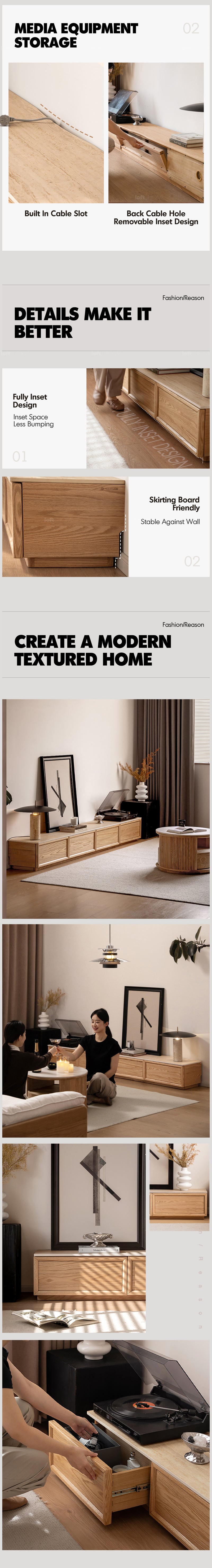 Scandinavian Oak Wood TV Console ROCKWELL Good to Know - 3