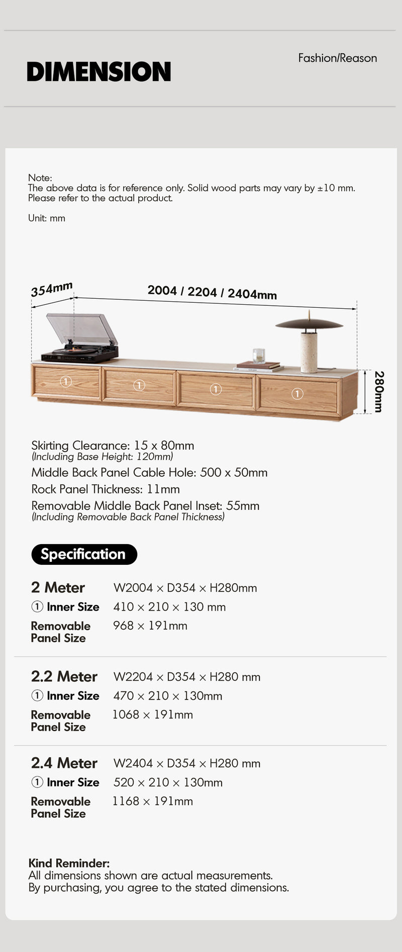 Scandinavian Oak Wood TV Console ROCKWELL Good to Know - 6