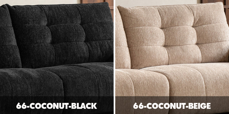 Cream Chenille Velvet Fabric 4 Seater Sofa COCONUT Color Swatches