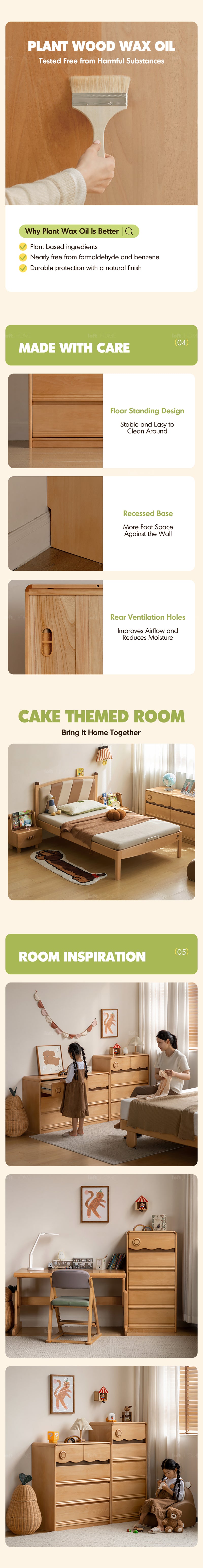 Scandinavian Beech Wood Kids Chest Of Drawers CREAMY More Details and Instruction_5