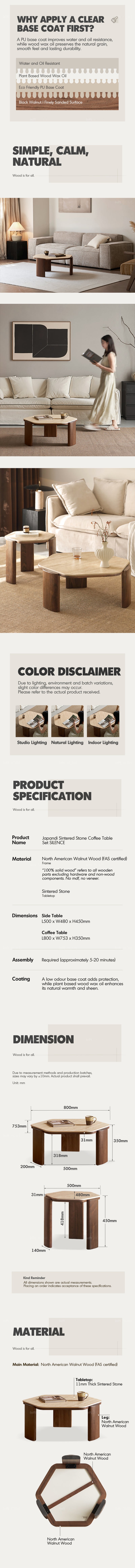 Japandi Sintered Stone Coffee Table Set SILENCE More Details and Instruction_3