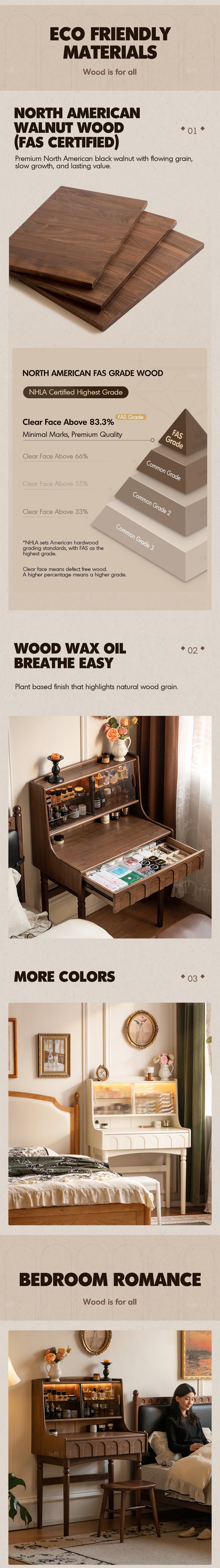 Japandi Walnut Wood Dressing Table ANNA More Details and Instruction_4