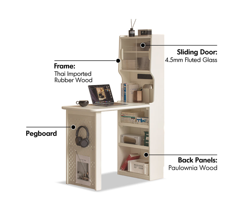 Modern Rubber Wood Study Table H Material Details Chart