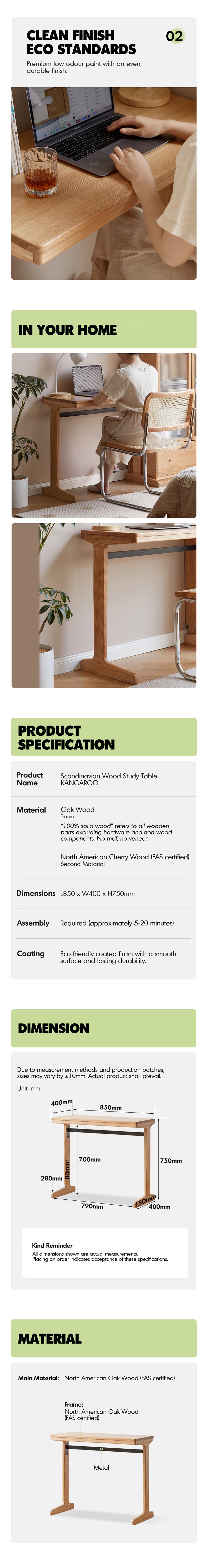 Scandinavian Wood Study Table KANGAROO More Details and Instruction_3