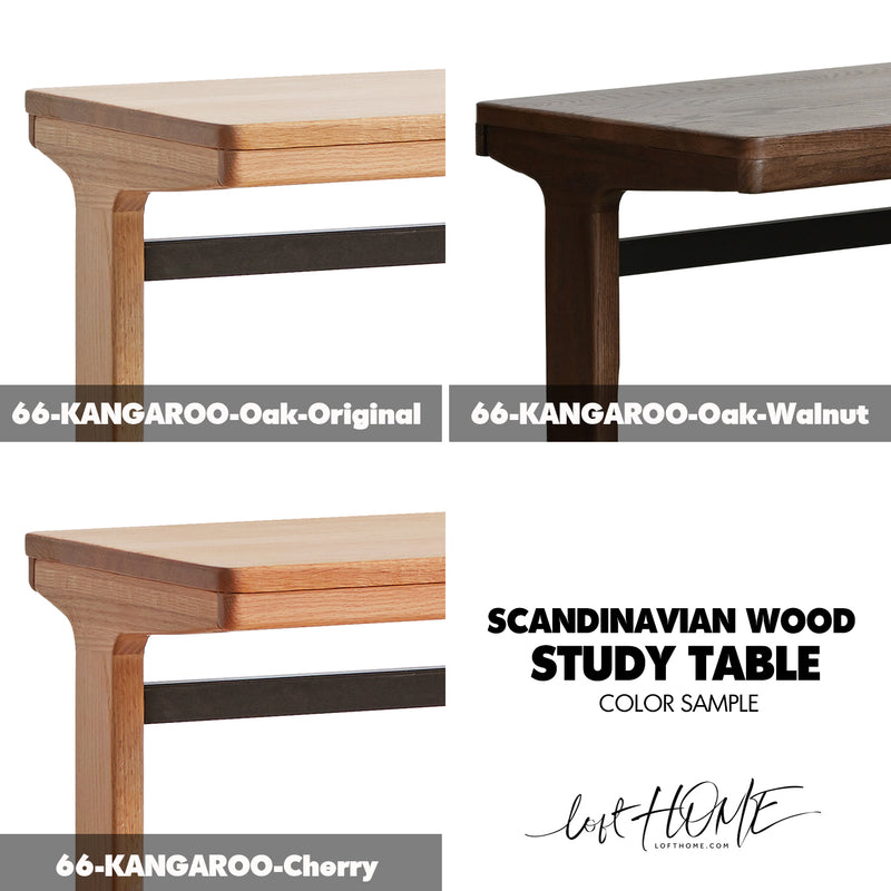 Scandinavian Wood Study Table KANGAROO Color Swatches