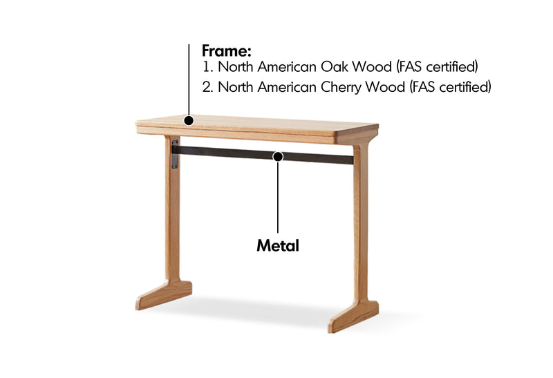 Scandinavian Wood Study Table KANGAROO Material Details Chart