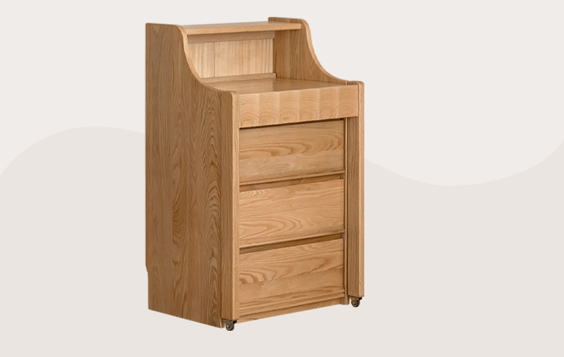 Scandinavian Oak Wood Extendable Dressing Table MAGICBOX More Details and Instruction_2