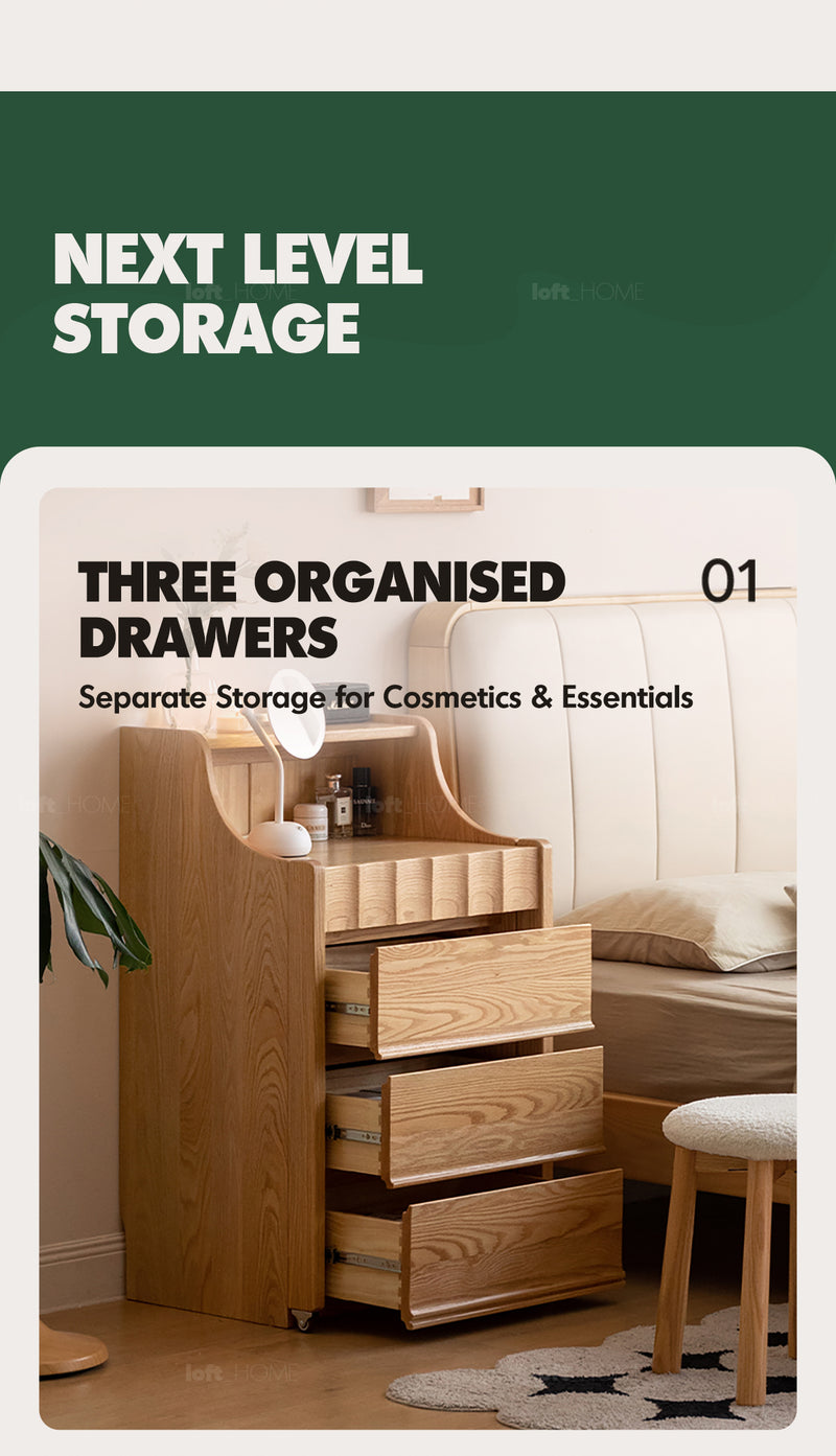 Scandinavian Oak Wood Extendable Dressing Table MAGICBOX More Details and Instruction_7