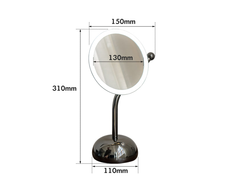 Modern LED Dressing Mirror MOON Size Chart