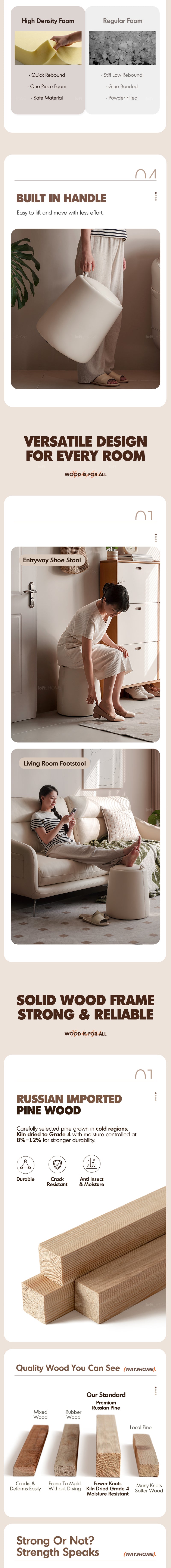 Modern Microfiber Leather Dressing Stool PUDDING More Details and Instruction_3