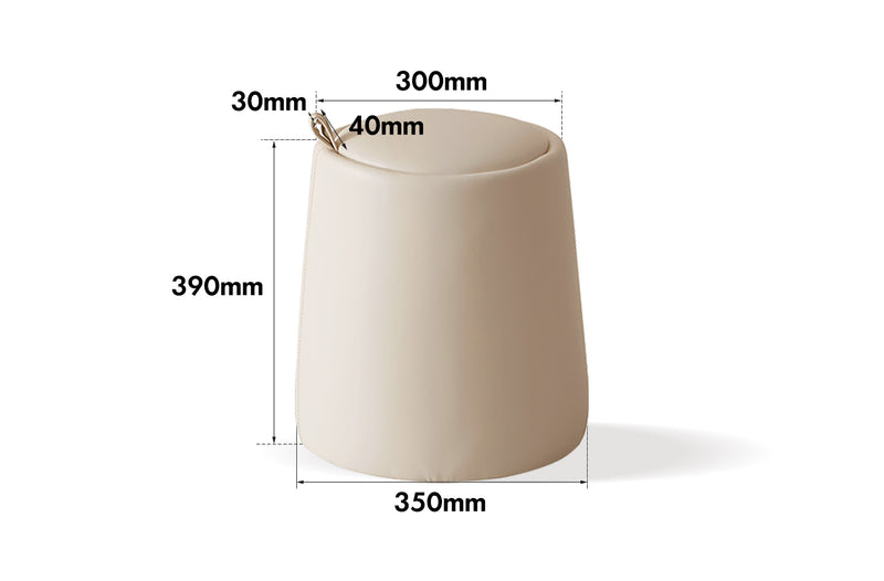 Modern Microfiber Leather Dressing Stool PUDDING Size Chart