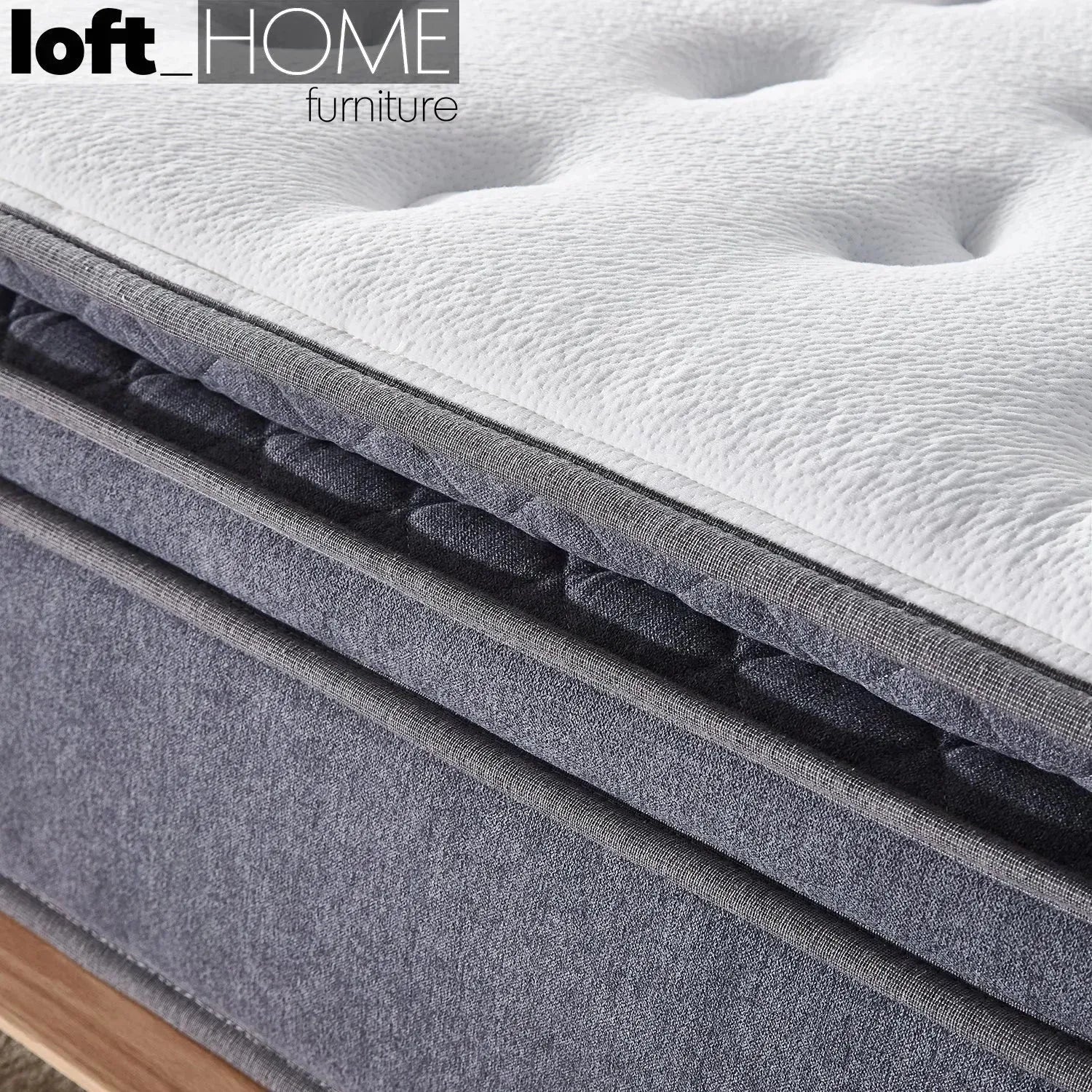 35cm latex gel memory foam pocket spring mattress deep in panoramic view.