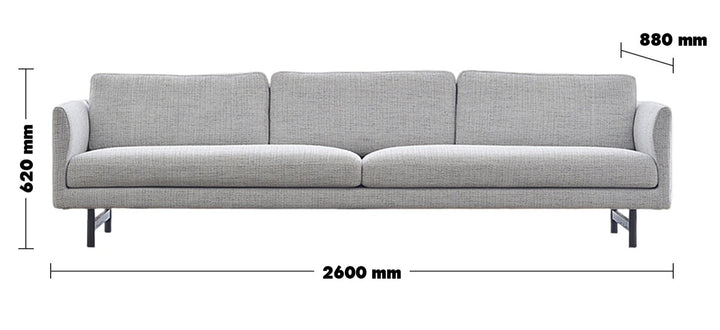 Minimalist Fabric 4 Seater Sofa NOR Size Chart
