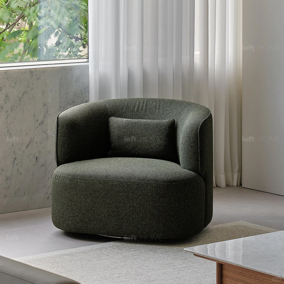 Minimalist Fabric Revolving 1 Seater Sofa HEB Still Life