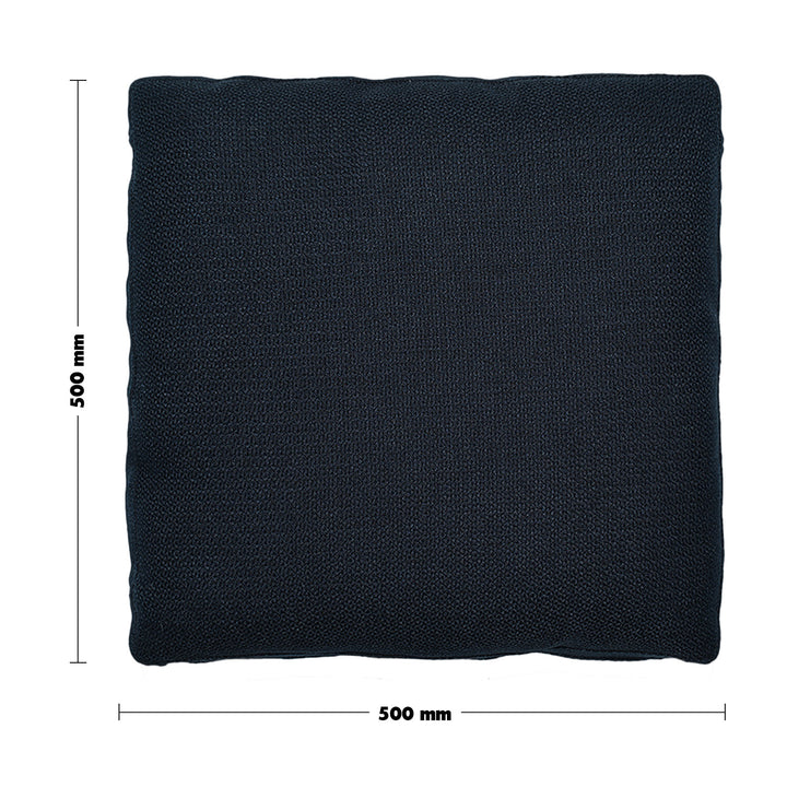 Minimalist Fabric Sofa Pillow INDIGO Blue Size Chart