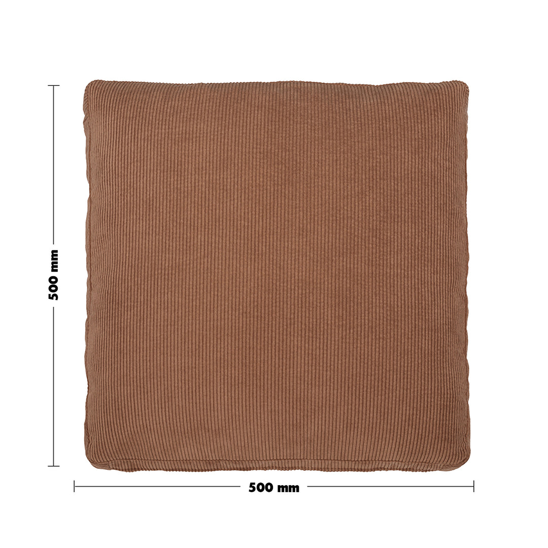 Minimalist Fabric Sofa Pillow CORDUROY Orange Size Chart