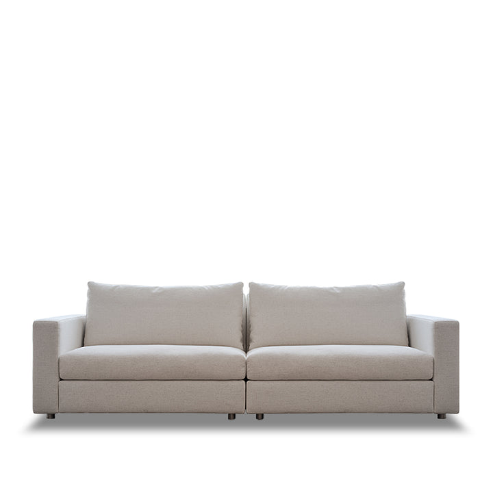 Minimalist Fabric 3 Seater Sofa WHITE Situational