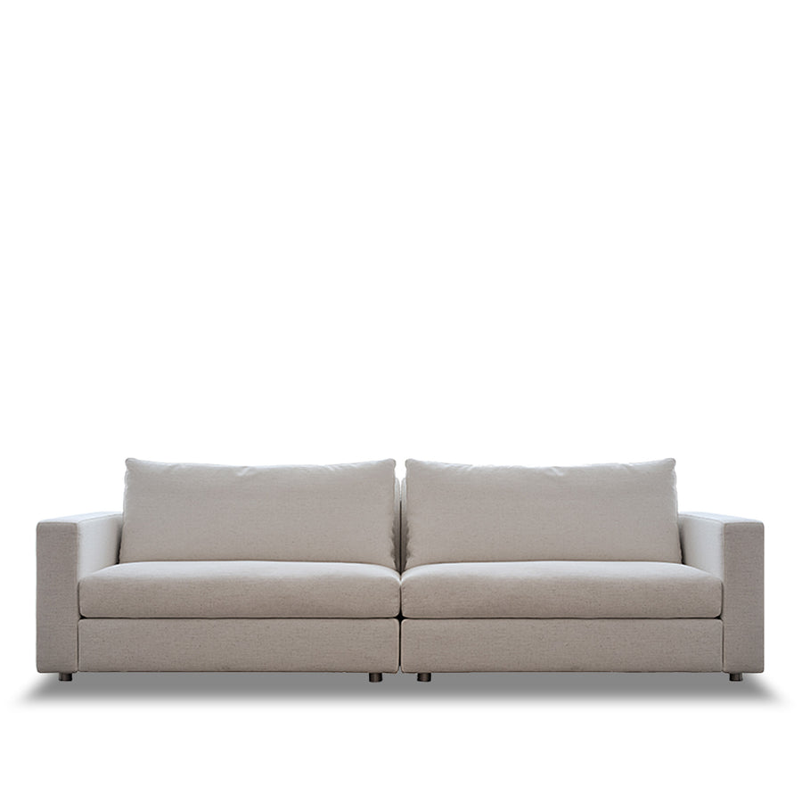 Minimalist Fabric 4 Seater Sofa WHITE White Background