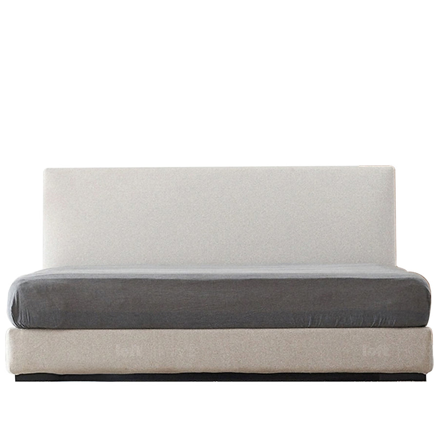 Sofa bed with gray cushion on a white background