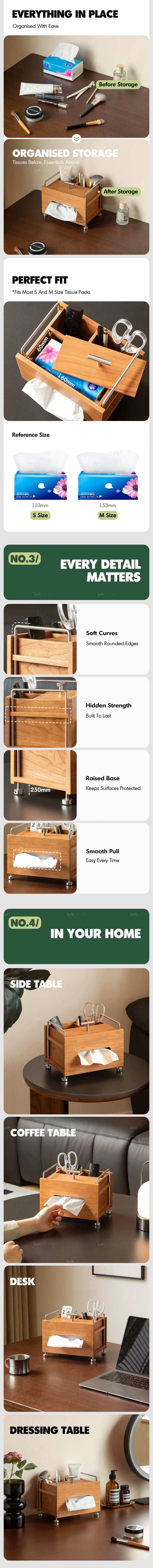 Scandinavian Cherry Wood Tissue Box SORT More Details and Instruction_2