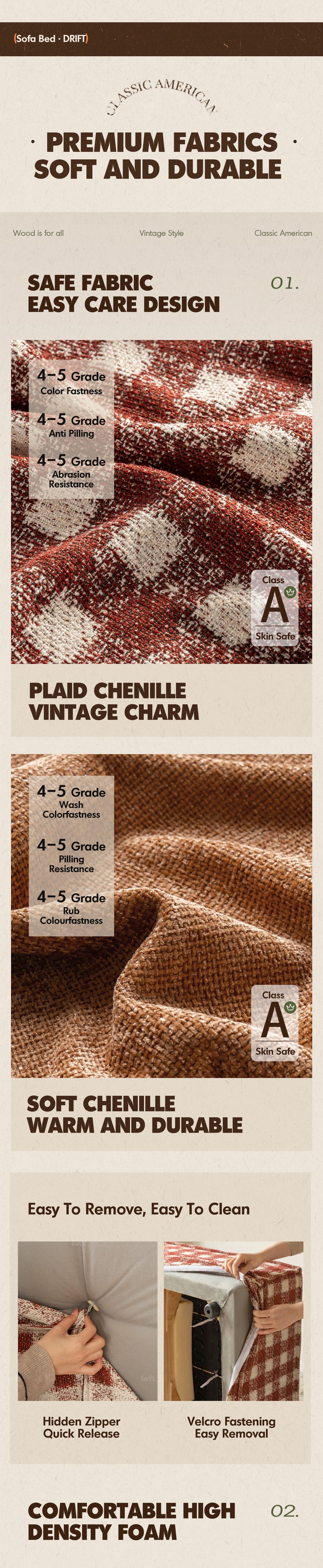 Bauhaus Chenille Velvet Fabric 1 Seater Sofa Bed DRIFT More Details and Instruction_6