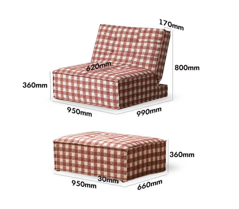 Bauhaus Chenille Velvet Fabric 1 Seater Sofa Bed DRIFT Size Chart