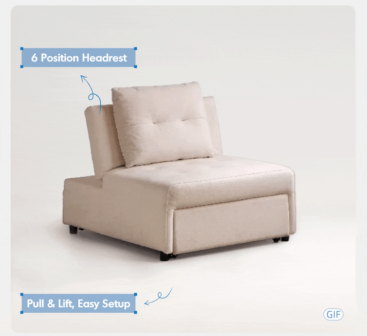 Modern Cat Scratch Resistant Fabric 1 Seater Sofa Bed MACARON Good to Know Preview-2
