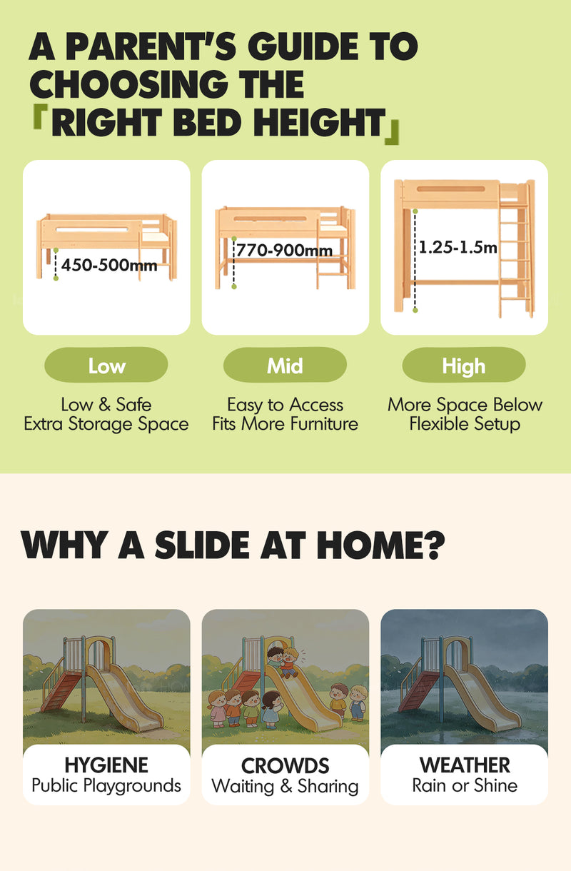 Scandinavian Beech Wood Kids Storage Bed With Slide And Study Desk CLOUD More Details and Instruction_8