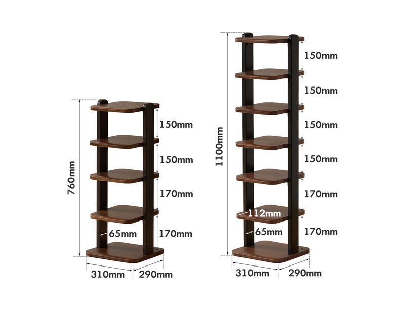 Bauhaus Wood Shoe Shelf FLOW Size Chart