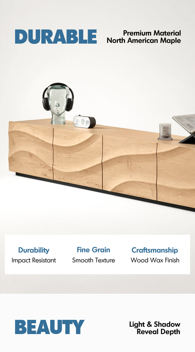 Scandinavian Oak Wood TV Console WAVE More Details and Instruction_3