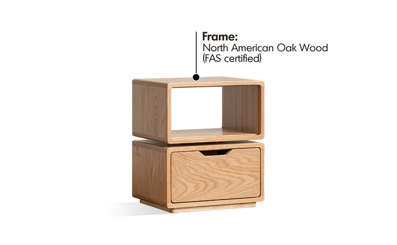 Scandinavian Oak Wood Revolving Side Table TWIST Material Details Chart