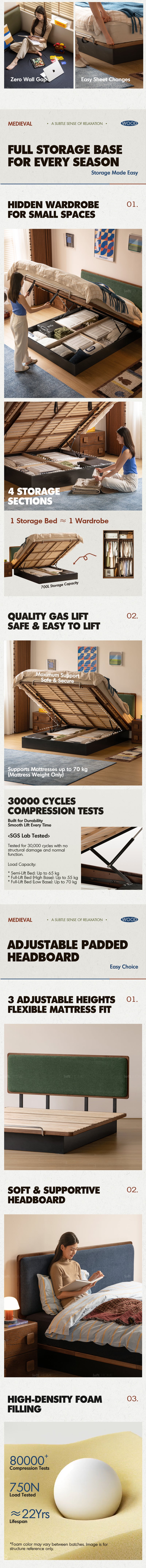 Bauhaus Walnut Wood Storage Bed FILM More Details and Instruction_2