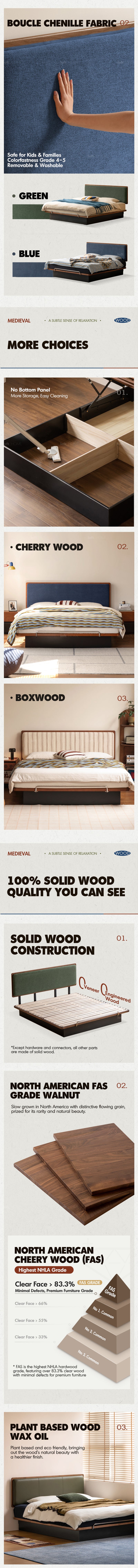 Bauhaus Walnut Wood Storage Bed FILM More Details and Instruction_3